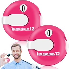 Weewooday 2 Pieces Golf Score Counter Golf Stroke Counter Golf Counter Clicker with One Touch Reset for Golf Game Scorekeeper Outdoor Activities Sport