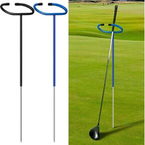 Silipull 2 Pcs C Shaped Golf Club Holder Keeps Your Clubs Clean, Dry and Visible Soft Rubber Covered Golf Club Stand, Protects Your Clubs and Bag, Easy to Carry Golf Club Putter Holder