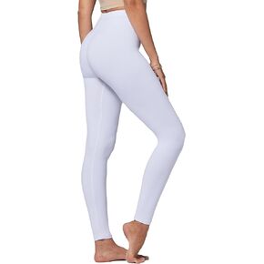 Conceited White Premium Ultra Soft High Waisted Leggings for Women - 1" Wide Band - Workout Tummy Control - One Size - SOL01R-WHITE