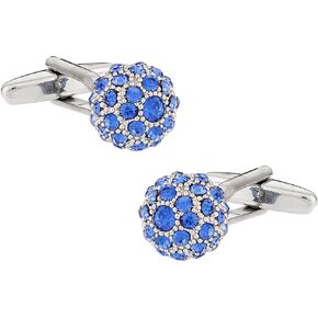 Cuff-Daddy Swarovski Sapphire Blue Ball Cufflinks with Presentation Box