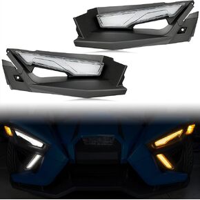 LDETXY Front Upper Accent Panel & Light Assembly Kit for Slingshot All Models, DRL Turn Light Trim Panel Decorative Plate for Polaris Slingshot S SL SLR R LE 2014-2023 Accessories