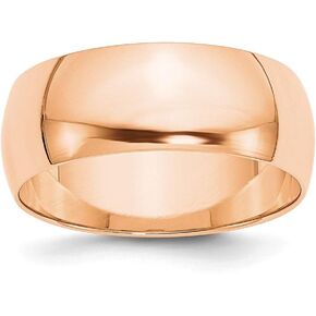 Sonia Jewels 10k Rose Gold 8mm Men's Plain Classic Dome Wedding Band Ring