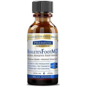 Premium Certified Athlete's Foot MD - All Natural Support - .5 Fl Oz - Contains Undecylenic Acid standardized to 25%, Aloe Vera, Vitamin E - Soothe Itching and Discomfort - Third Made in The USA