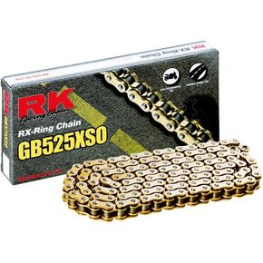 RK Racing Chain GB525XSO-110 (525 Series) Gold 110 Link High Performance Street and Off-Road RX-Ring Chain with Connecting Link