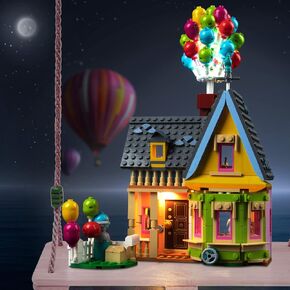 مجموعة إضاءة LED من VONADO لمنزل Lego وPixar 'Up' 43217، إضاءة DIY متوافقة مع Lego Up House 43217 (بدون نموذج Lego)، أضواء إبداعية لمجموعة Lego Up (الأضواء فقط)