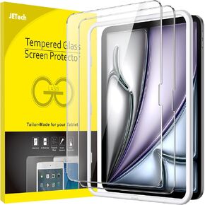 JETech Screen Protector for iPad Air 11-Inch M2 (2024) with Easy Installation Frame, Tempered Glass Film, HD Clear, 2-Pack