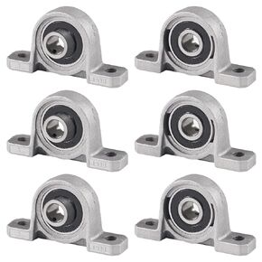Diitao 6PCS KP08 ID8mm Mounted Flange Bearing Pillow Block Bearings Self Aligning Zinc Aluminum Alloy Support for Diameter 0.31"/8mm Linear Shaft Rod