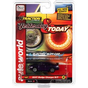 Auto World Xtraction 2007 Dodge Charger SRT8 (Plum Crazy Purple) HO Scale Slot Car