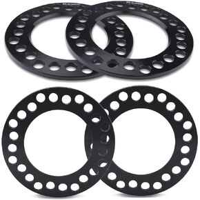 4pcs Black Forged 8x6.5 8x165.1 8x170 8x180 Flat Wheel Spacers 8mm (0.31inch) 125mm Hub Bore Replacement for F250/F350 Super Duty, Silverado 1500/2500/3500 HD, Sierra 1500/2500/3500 HD and More