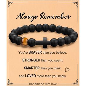 Fathers Day Dad Gifts from Daughter Son Wife, Cross Bracelet for Mens Boys Papa Grandpa New Dad, 2024 Graduation Gifts for Him, Christian Gifts for Men Dad Religious, College High School Graduation Gift for Teen Boys, Son, Grandson, Nephew, Brother