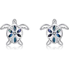 JERWLI Turtle Earrings 925 Sterling Silver Turtle Stud Earrings Jewelry Gifts for Women Girls