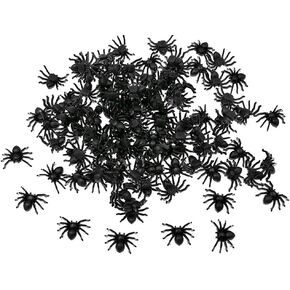 ALIMITOPIA 200pcs Fake Black Spider Realistic Imitation Bug for Halloween Prank Props(0.6")