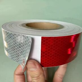 EZtar DOT Reflective Safety Tape 2" × 12" ×150 PCS Red/White High Intensity Warning Self-Adhesive Waterproof Conspicuous Trailer Caution Tape for Trucks, Trailers, Boats, Signs, Helmet, Mailbox