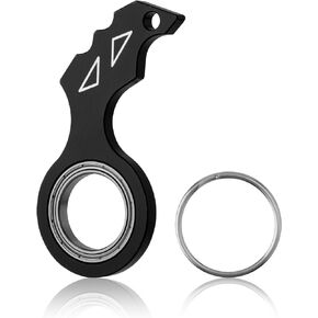 Keychain Spinner Fidget Toy with Key Ring, Funny Finger Spinning Key Chain Portable Key Holder Toys for Teens Adults Men Women Finger Exercising (Black)