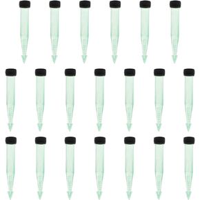 CRAFFANCY Flower Picks, 20 Pieces Light Green Eco Floral Pics Plastic Flower Tubes with Caps for Flower Art Arrangements Bouquet Decoration