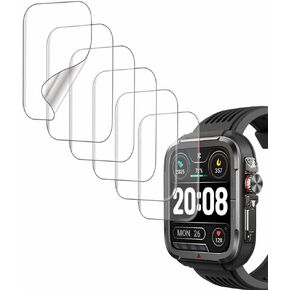 smaate Screen Protector Compatible with SKG R8 and KEEPONFIT IDS01 1.8" Military Fitness Tracker Smartwatch, Soft TPU, 6 pieces, Bubble Self-healing