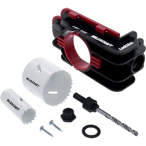Milescraft 1337 Lock Mate - Door Lock Installation Kit, Door Lock Jig for Wood/Metal Doors with 1-3/8" and 1-3/4" Thickness. Bi-Metal Cobalt Hole Saws Included