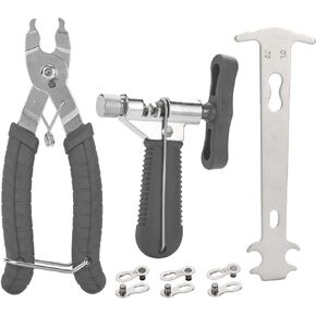 QKURT Bike Repair Chain Tool Set, Bike Chain Tool+ Chain Checker+ Bike Link Plier +3 Pairs Bicycle Missing Link for 7 8 9 10 Speed Chain