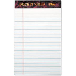 TOPS Tops Docket Gold Jr. Legal Ruled White Legal Pads (TOP63910) 5 x 8 Inch