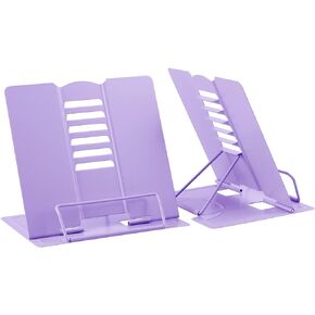 MSDADA 2PC Desk Book Stand Holder for Reading, Adjustable Cookbook Stand Metal Reading Stand for Textbooks Recipes Music Books Tablet