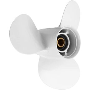 VQPROPs OEM Outboard Propeller 10 3/8x13 Aluminum Boat Propeller fit Yamaha Engines 25-60HP 3.00" Gearcase Engines 13 Spline Tooth OEM Parts No.6H5-45945-00-00,RH