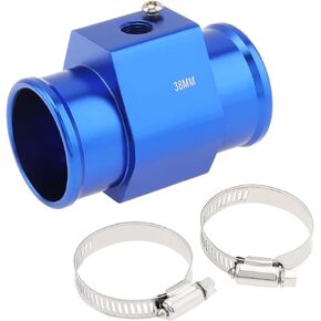 DriSentri Water Temp Joint Pipe, Radiator Sensor Adaptor, Water Temperature Temp Sensor Guage Adapter 38mm Aluminium with Clamps