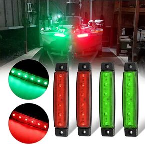 GSRECY LED Boat Navigation Lights, Stern Lights, Marine Led Strip Lights, Bow and Stern Kayak Lights for Boat LightsPort Starboard Light Pontoon, Skeeter, Power Boat and Skiff 12V（Pack of 4）