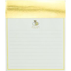 Graphique de France Bee Happy Jotter Notepad in Gold 4.5" x 5.5" x 1"