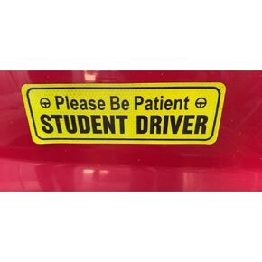 Please Be Patient Student Driver Car Sticker Magnet Reflective,New Driver Sticker Safety Warning Bumper Sticker (Black-Sticker)