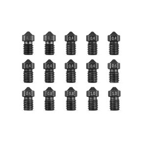 15PCS Fit for Anycubic Kobra Mega Mega X Chrion Kobra Neo Hardened Nozzles 3D Printer Parts 7PCS 0.4mm Nozzles and 2PCS 0.2mm 0.6mm 0.8mm Wear Resistance 3D Printer Nozzles Kit 12.5mm Height