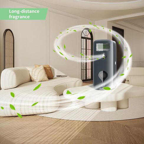 Automatic Air Freshener Spray Dispenser Grey Commercial and Home Use Refillable LCD Programmable Fragrance Bathroom Scent Freshener For Liquid ABS Wall Mounted or Free Standing in Saudi Arabia