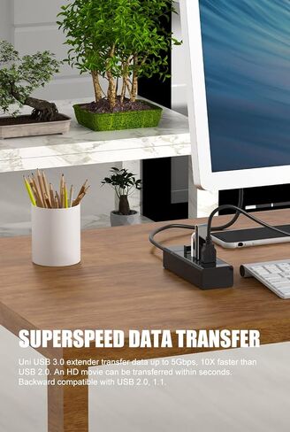 محور USB 3.0، SNLLMZI 4 منافذ USB Hub لأجهزة MacBook، Mac Pro، Mac Mini، iMac، Surface Pro، XPS، الكمبيوتر الشخصي، وحدة التحكم، الطابعة، الكاميرا، لوحة المفاتيح، الماوس - 12 بوصة in Kuwait