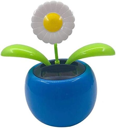 Taotenish Solar Powered Dancing Flower Swinging Animated Dancer Toy Car Decoration for Car Dashboard Office Desk Decoration - Daisy in Saudi Arabia