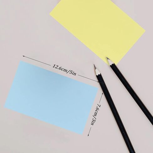 600 قطعة من بطاقات الفهرس الملونة الفارغة من Tecmisse، بطاقة فهرس مقاس 3 × 5 بوصات غير مسطرة، بطاقات ملاحظات، بطاقات دراسة للتعلم المدرسي والمكتب، 6 ألوان نيون in Kuwait