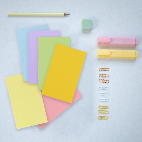 600 قطعة من بطاقات الفهرس الملونة الفارغة من Tecmisse، بطاقة فهرس مقاس 3 × 5 بوصات غير مسطرة، بطاقات ملاحظات، بطاقات دراسة للتعلم المدرسي والمكتب، 6 ألوان نيون in Kuwait