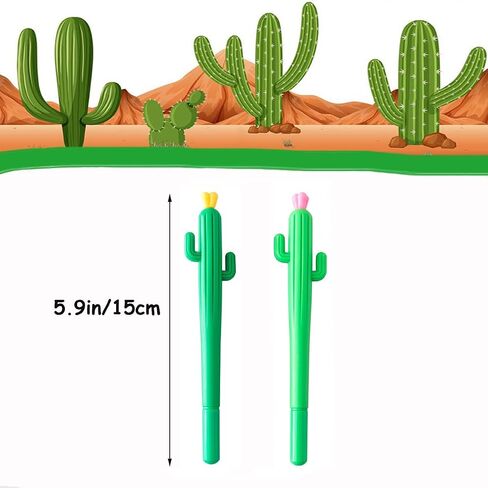 Abgream Pack of 30 Cactus Shaped Ballpoint Pens 0.5mm Black Gel Ink Writing Pen for School Home Office Supplies (Style A) in Saudi Arabia