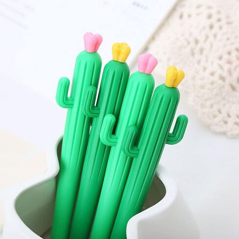 Abgream Pack of 30 Cactus Shaped Ballpoint Pens 0.5mm Black Gel Ink Writing Pen for School Home Office Supplies (Style A) in Saudi Arabia