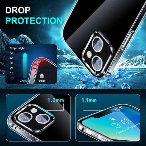 Vakoo Crystal Clear Series for iPhone 13 Mini Case, [Upgraded Anti-Yellowing] [Shockproof & Ultra Slim Fit] Thin Soft TPU Transparent Silicone Protective Phone Case for iPhone 13 Mini 5.4" in Saudi Arabia