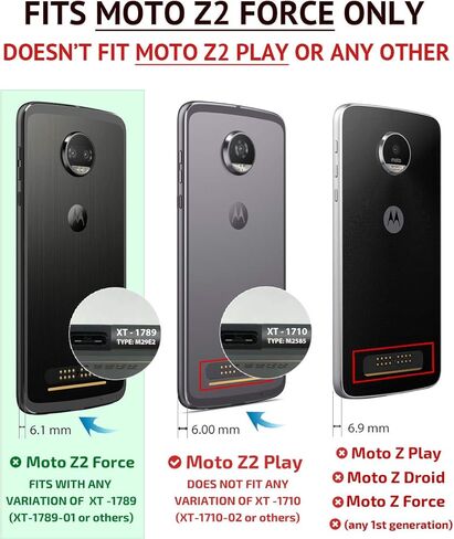 Casewe – غطاء حماية مرن من مادة TPU لهاتف Motorola Moto Z2 Force / متوافق مع Moto Mods - أسود وشفاف in Kuwait