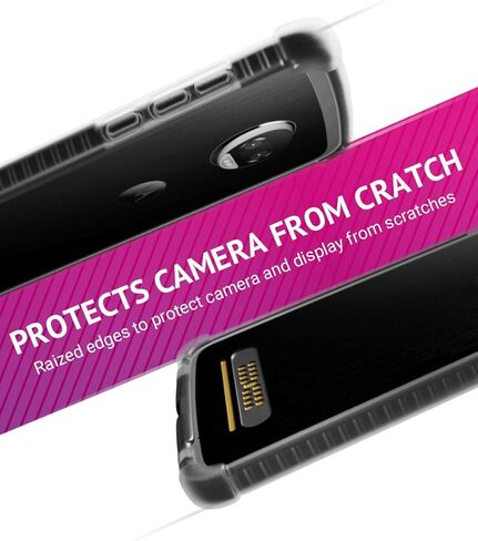 Casewe – غطاء حماية مرن من مادة TPU لهاتف Motorola Moto Z2 Force / متوافق مع Moto Mods - أسود وشفاف in Kuwait