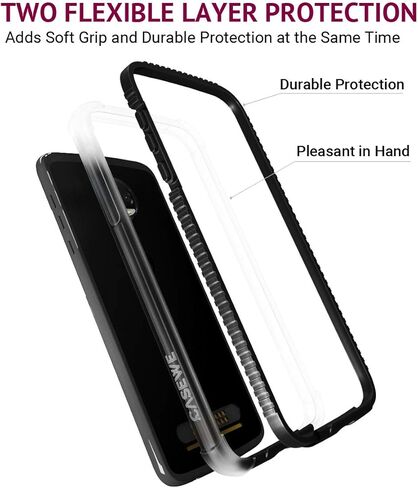Casewe – غطاء حماية مرن من مادة TPU لهاتف Motorola Moto Z2 Force / متوافق مع Moto Mods - أسود وشفاف in Kuwait