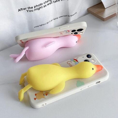 Guppy متوافق مع iPhone 14 Plus Case Cartoon Cute Squishy 3D Finger Pinch Duck Funny Squeeze الحسي الإجهاد المخفف الضغط لينة الوفير حالة وقائية مقاومة للصدمات 6.7 بوصة الوردي in Kuwait