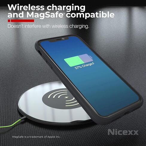 Nicexx Designed for iPhone 11 Case with Carbon Fiber Pattern, 12ft. Drop Tested, Wireless Charging Compatible - Rosegold in Saudi Arabia