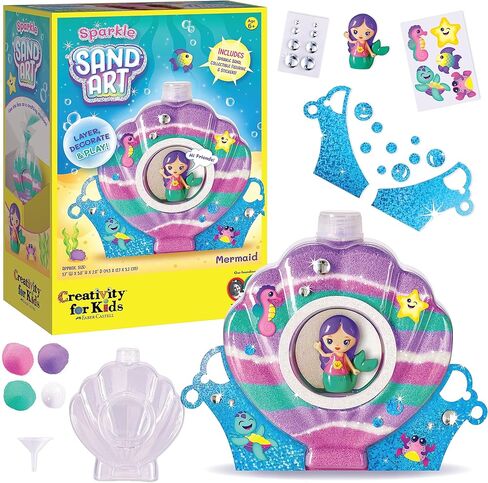 Creativity for Kids Sand Art Kit: Mermaid - Mermaid Gifts for Girls Ages 6-8+, Sand Art Kits, DIY Craft Kits for Kids in Kuwait