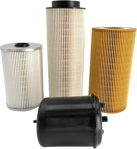 Lapvier 2277129 فلتر فاصل مياه الوقود، FS19765 فلتر الوقود فاصل المياه، 1948921 فلتر الزيت، 1922496 استبدال مجموعة فلتر الزيت لمحرك Paccar MX13 MX-13 4 عبوات in Kuwait