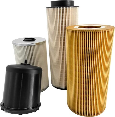 Lapvier 2277129 فلتر فاصل مياه الوقود، FS19765 فلتر الوقود فاصل المياه، 1948921 فلتر الزيت، 1922496 استبدال مجموعة فلتر الزيت لمحرك Paccar MX13 MX-13 4 عبوات in Kuwait