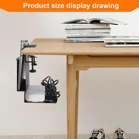 MILEGI Under Desk Cable Management Tray, 2 in 1 Desk Side Storage No Drill, Under Desk Laptop Holder, Steel Cable Tray Desk Wire Management, Hanging Desk Cord Organizer for Office Home (Black) in Saudi Arabia