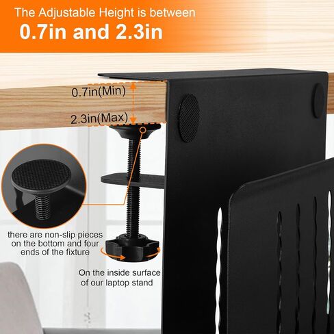 MILEGI Under Desk Cable Management Tray, 2 in 1 Desk Side Storage No Drill, Under Desk Laptop Holder, Steel Cable Tray Desk Wire Management, Hanging Desk Cord Organizer for Office Home (Black) in Saudi Arabia