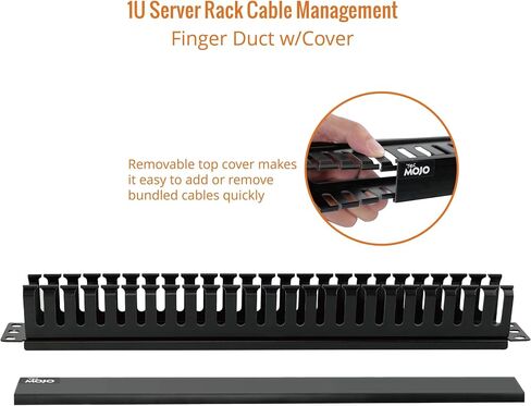 Tecmojo 1U 19 Inch Horizontal Server Rack Wire Cable Management System-Rack Mount Wire Organizer Duct Raceway Cable Tray Black in Saudi Arabia
