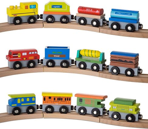 Wooden Train Cars - 12 Pack - A Kids Favorite Toy Train Set in Saudi Arabia